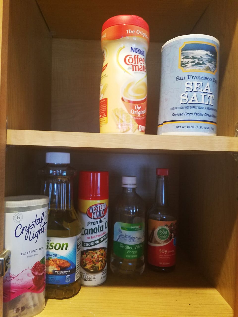 oils, salt, pepper, etc. (may vary)