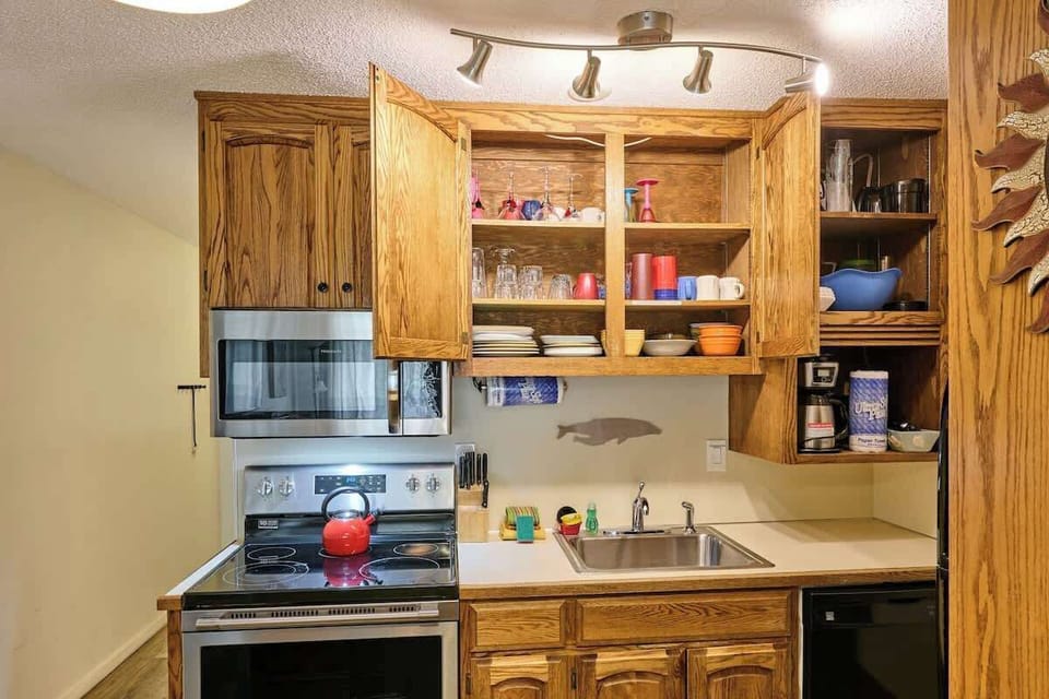 The kitchen comes fully stocked with everything you need to cook, minus the ingredients