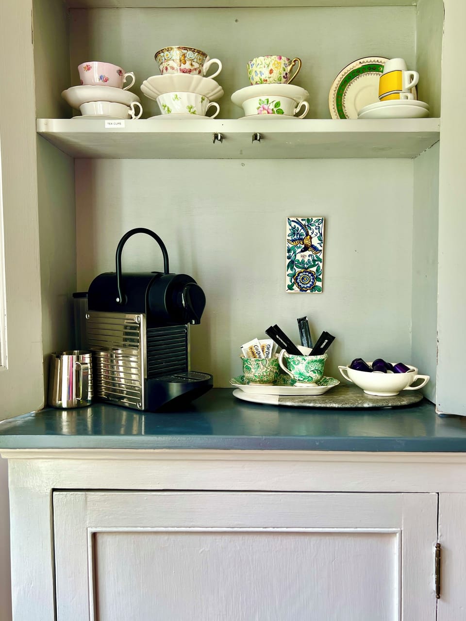Bar area and one of two coffee/tea stations