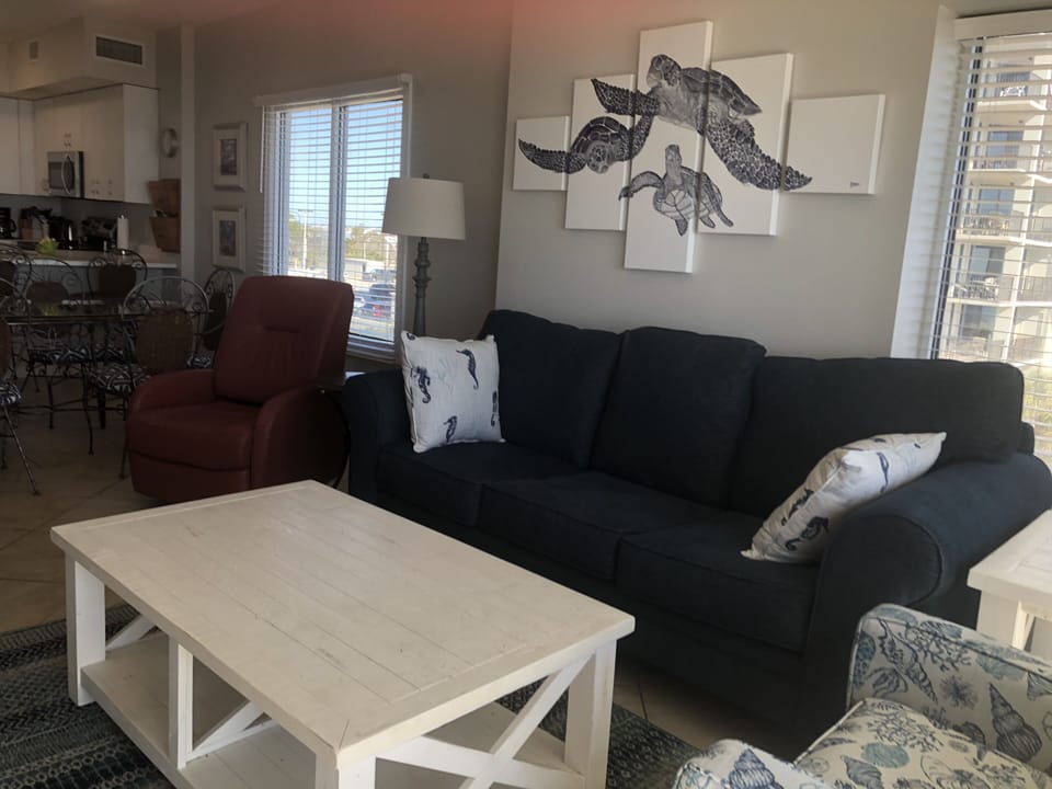 Living room, looking into the dining area.