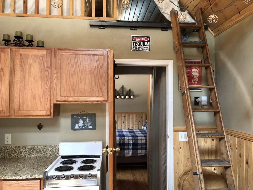 Library ladder to loft
