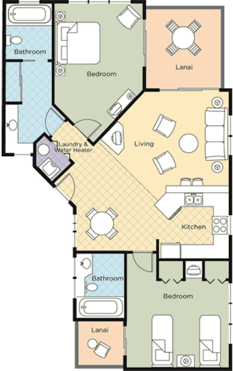 Layout and features may vary - the resort works with a floating inventory