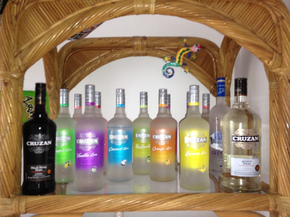 Our Cruzan Rum bar. Help yourself!