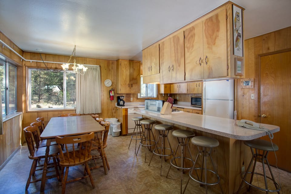 Kitchen with bar seating for 4