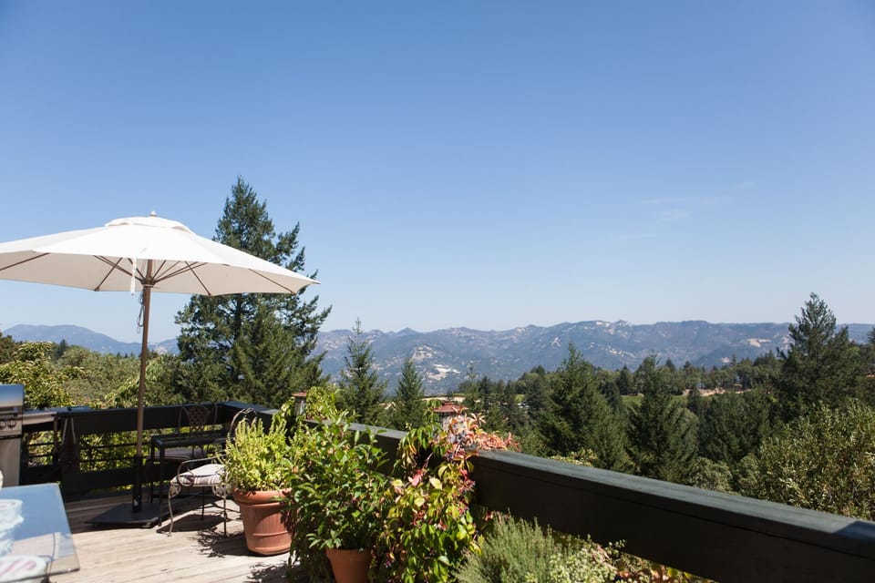 280 degree views from the front deck with the hot tub and new gas grill