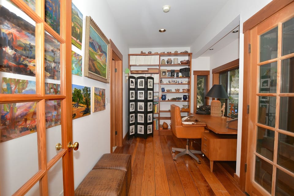 Office with desk & view in a quiet wing of the house (outside bdrm #3)