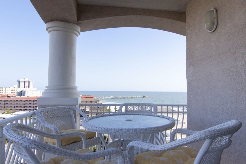 Main Balcony, dine outside with views and sounds of the beach. Breezy.