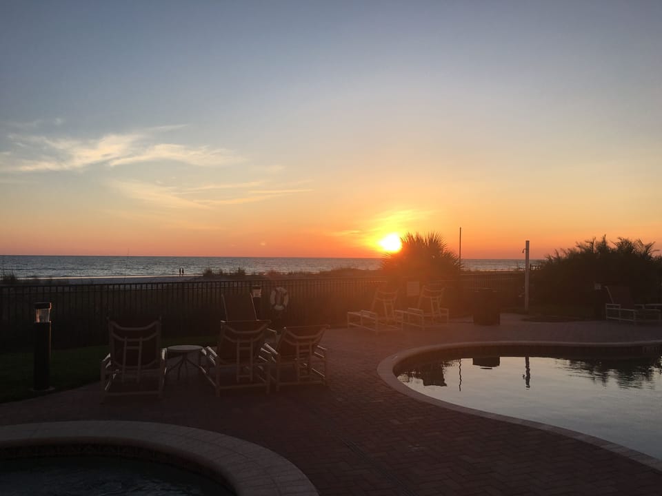 Beach sunset from the hot tub.