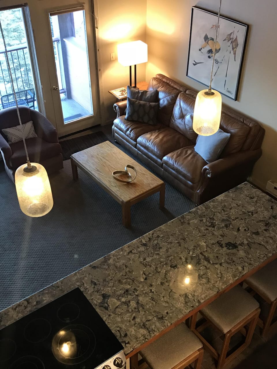 View of the lower level from the loft