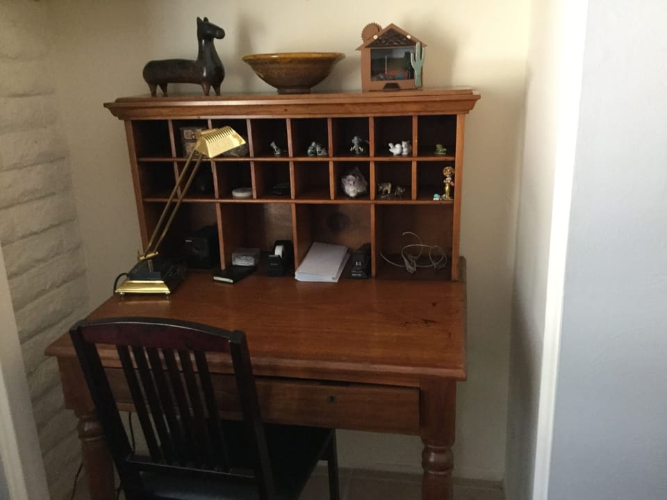 Writing Desk with Supplies, in Music Room