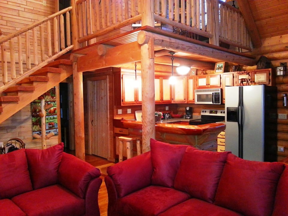 open dining and living area.