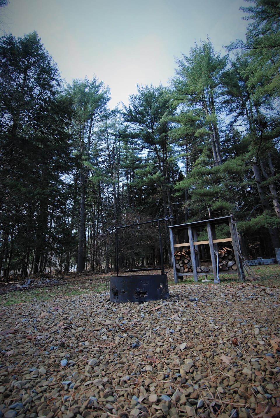 Guests can cook their meals over an open fire on the custom-built fire pit