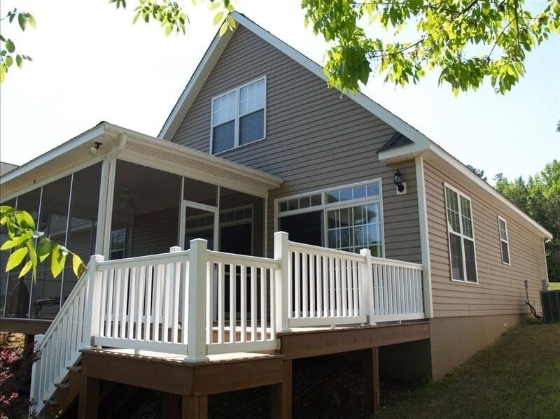 Deck and screen porch overlooking the lake