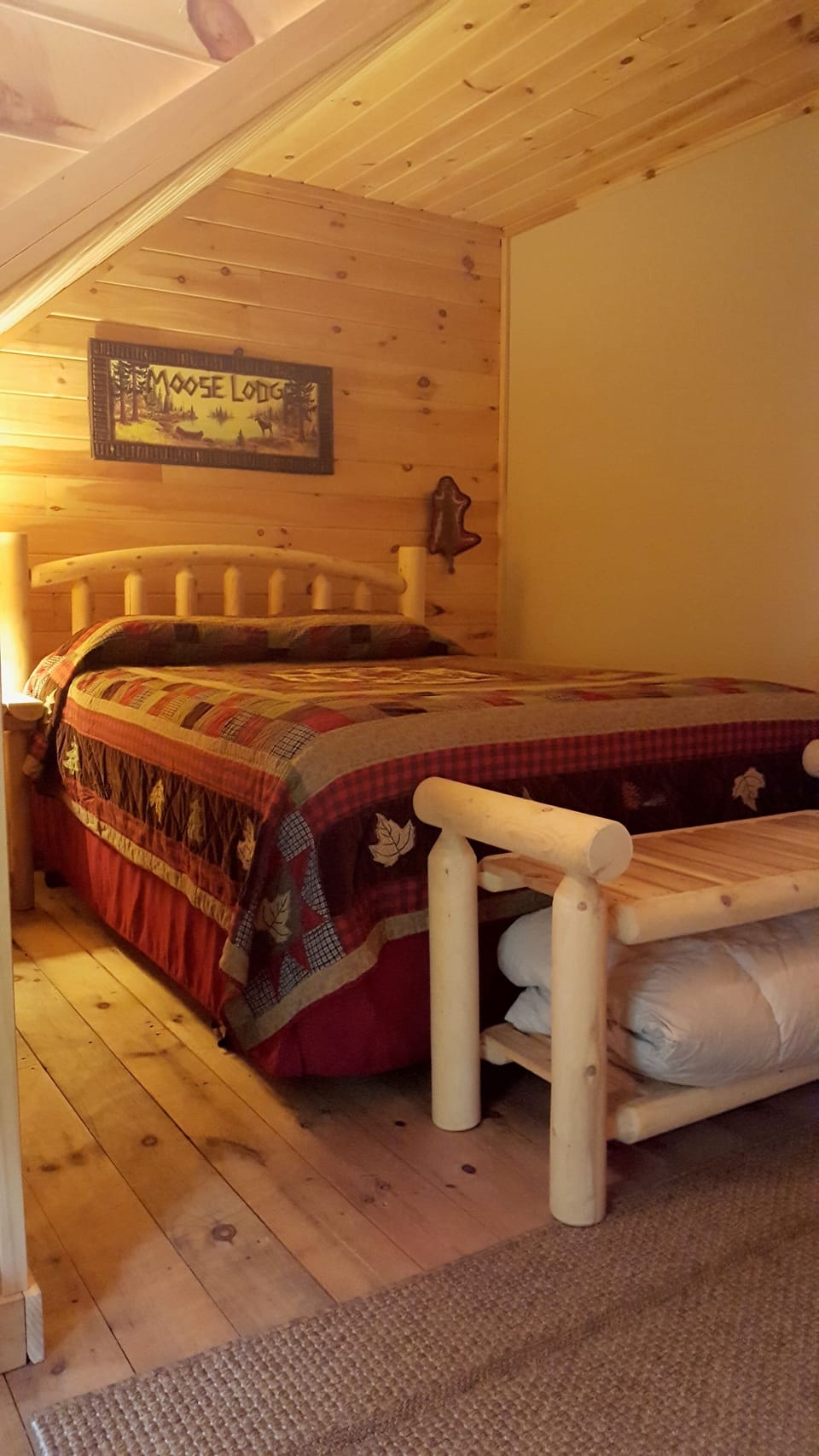 Moose room. Queen bed and futon.