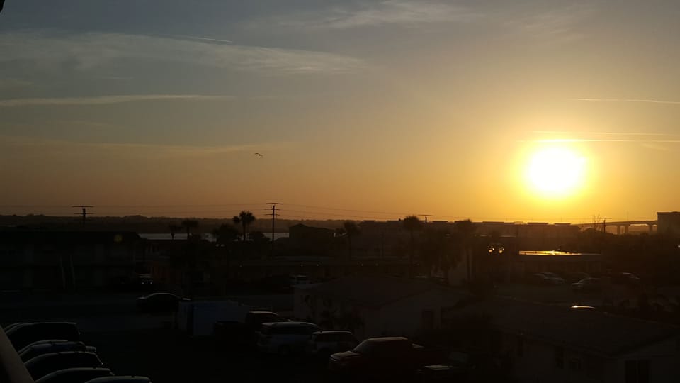 Taken from Balcony. Sunset over the intercostal 