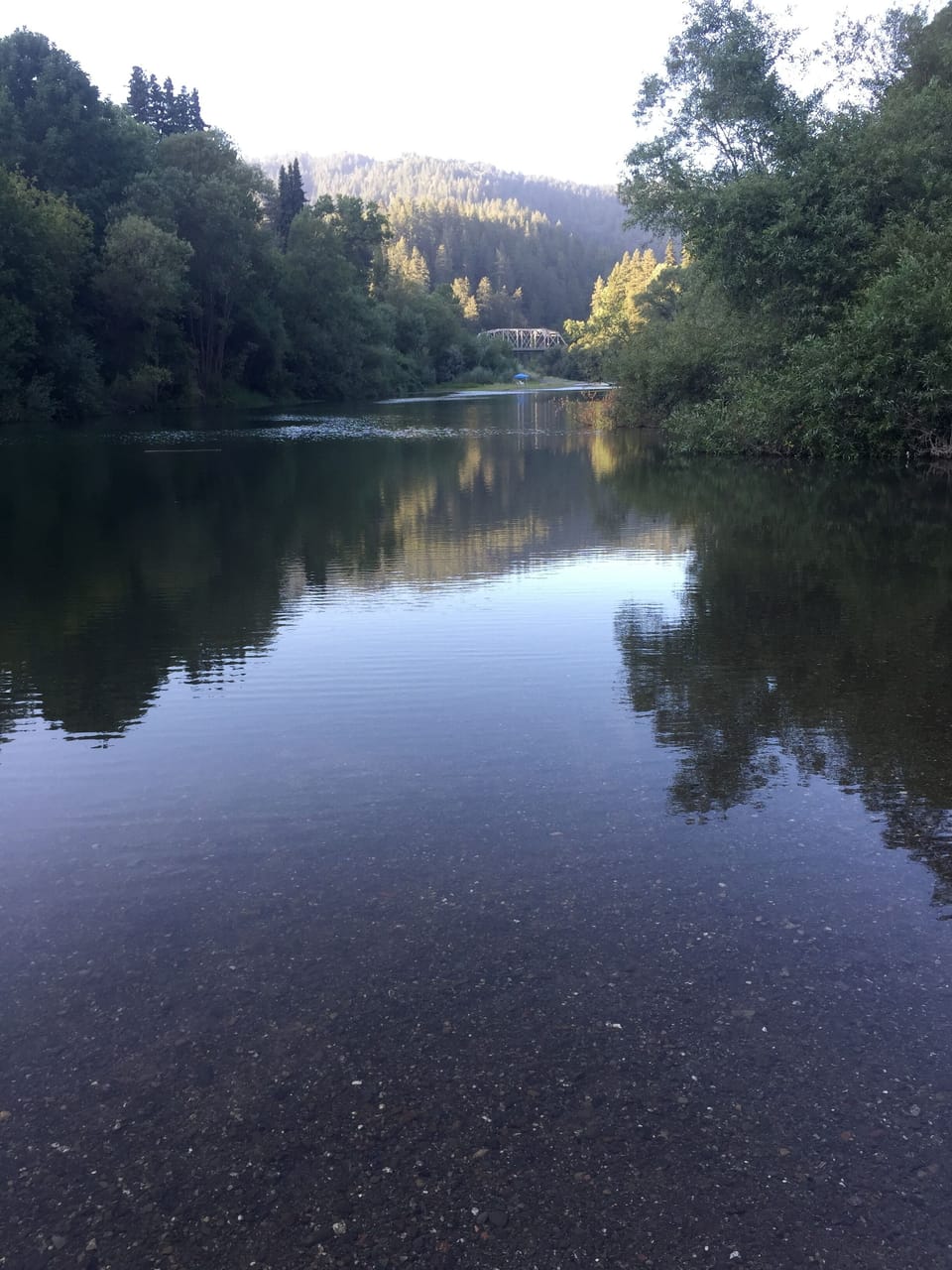 View of the beach from downriver
