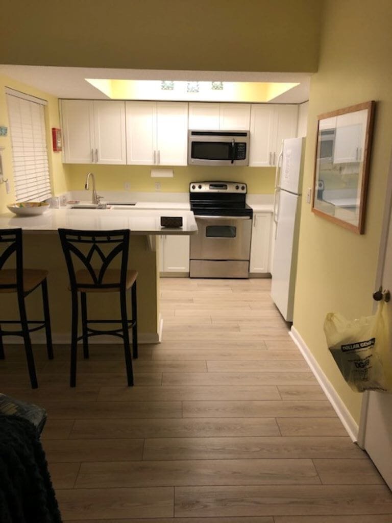 Kitchen is fully ready for light or gourmet cooking.