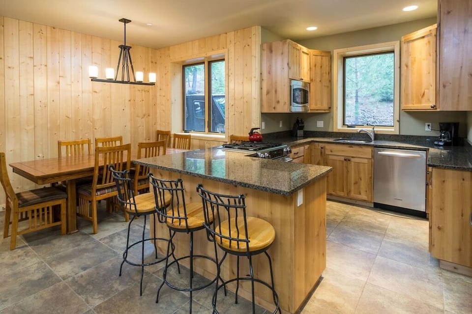 View of dining and kitchen area