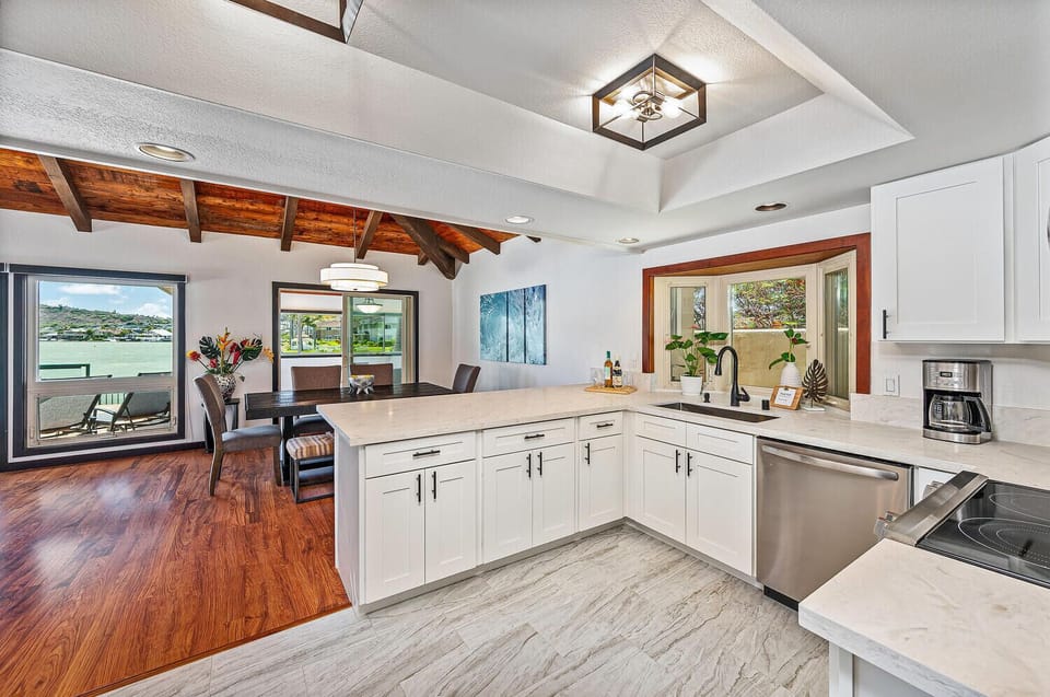Newly renovated kitchen with clean finishes and a spacious, functional layout.