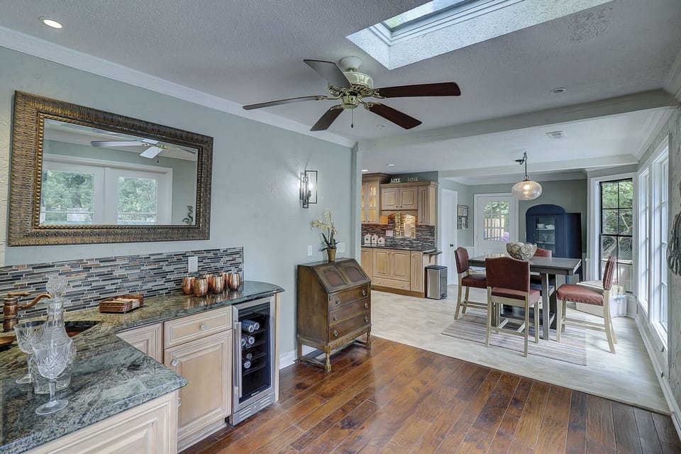 Wet Bar Looking Toward Breakfast Area and Kitchen/Laundry Room