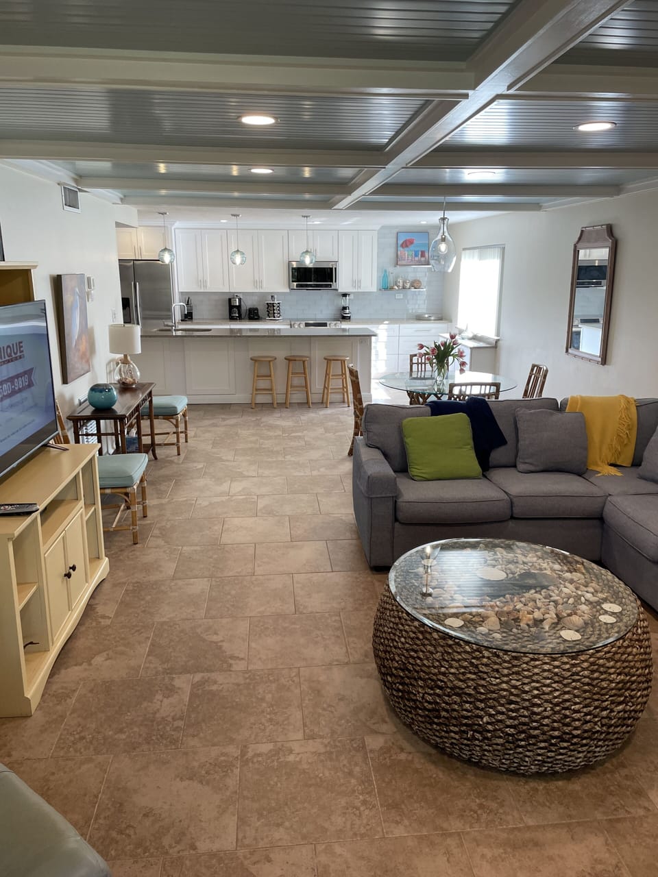 Open concept kitchen and living room 