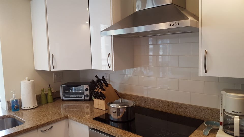 kitchen with vent hood (great for Asian cooking)