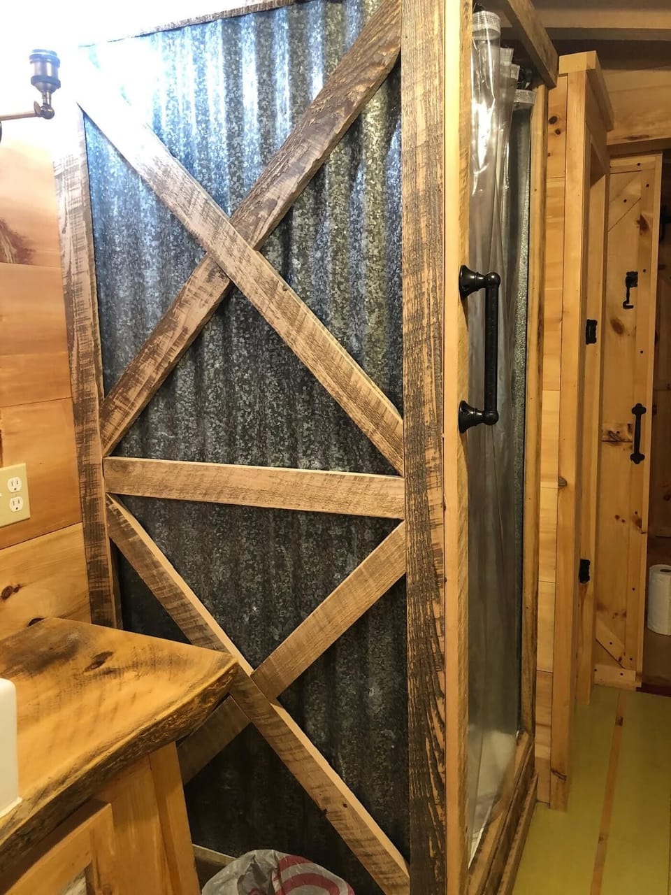 Unique shower in second floor bathroom