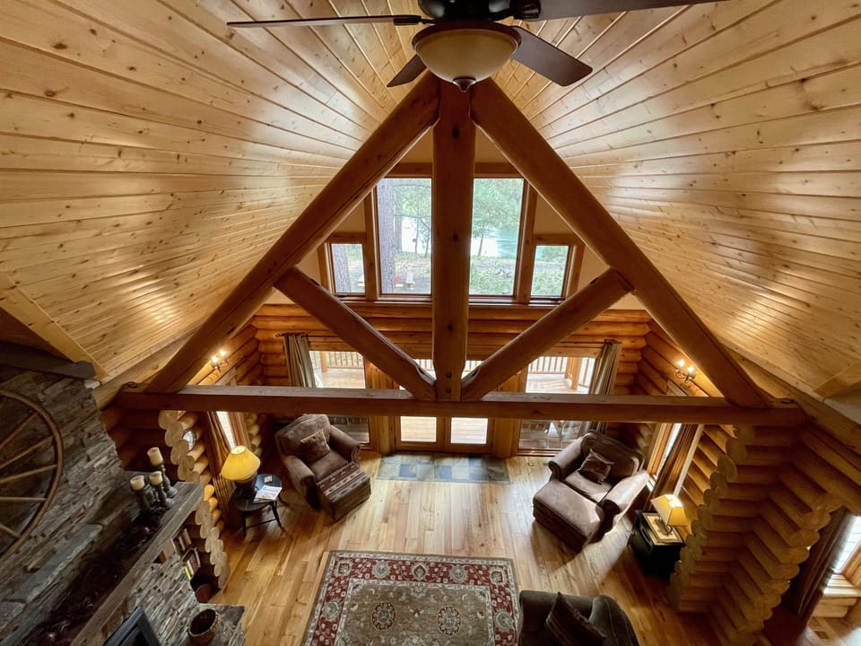 View of the living room from the cat walk