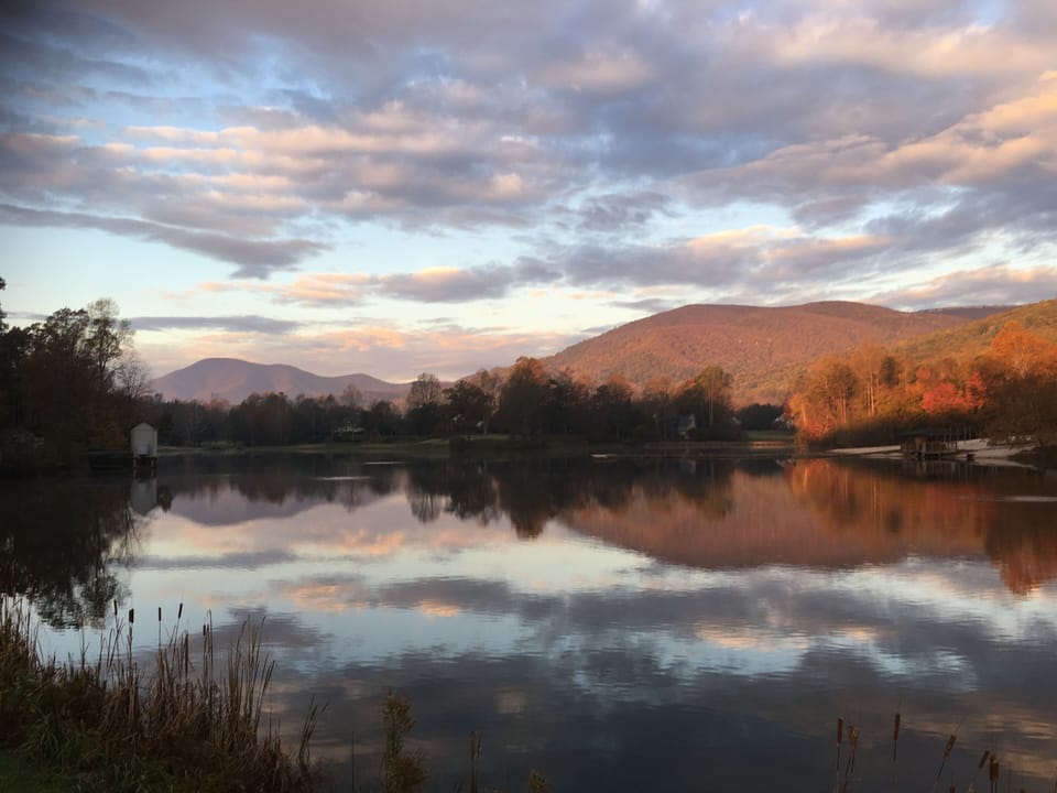 View from Lake Monacan - just a few miles from the Farmhouse.  Walking trails.