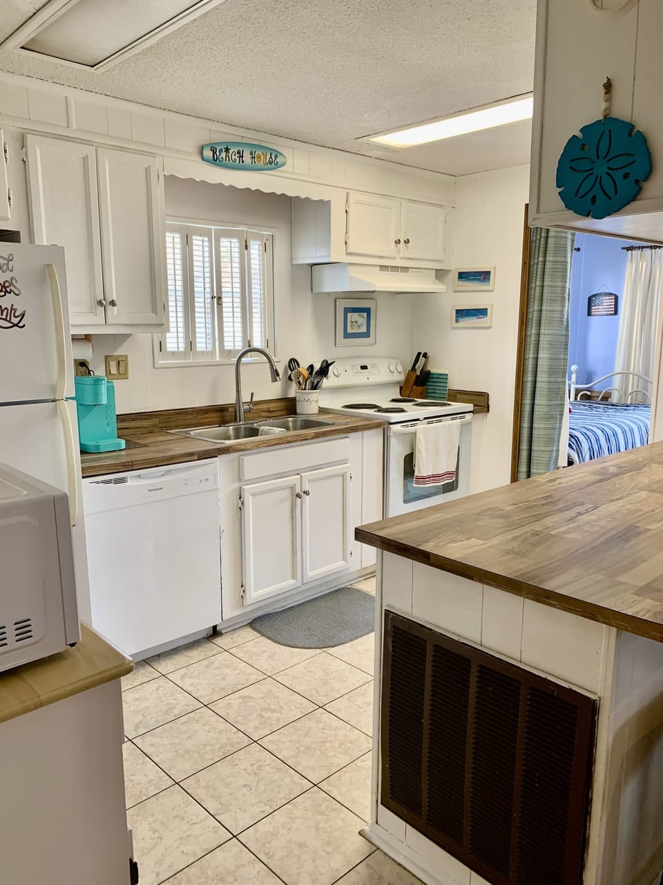 Bright, full kitchen