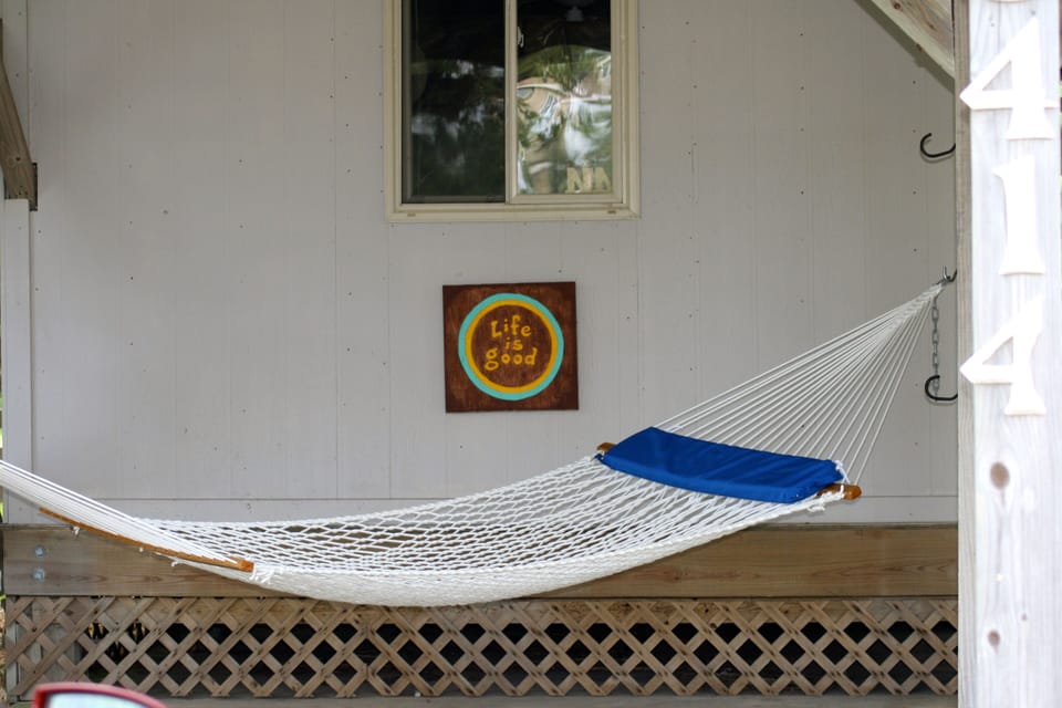 No better relaxing than swinging in a Nag's Head hammock