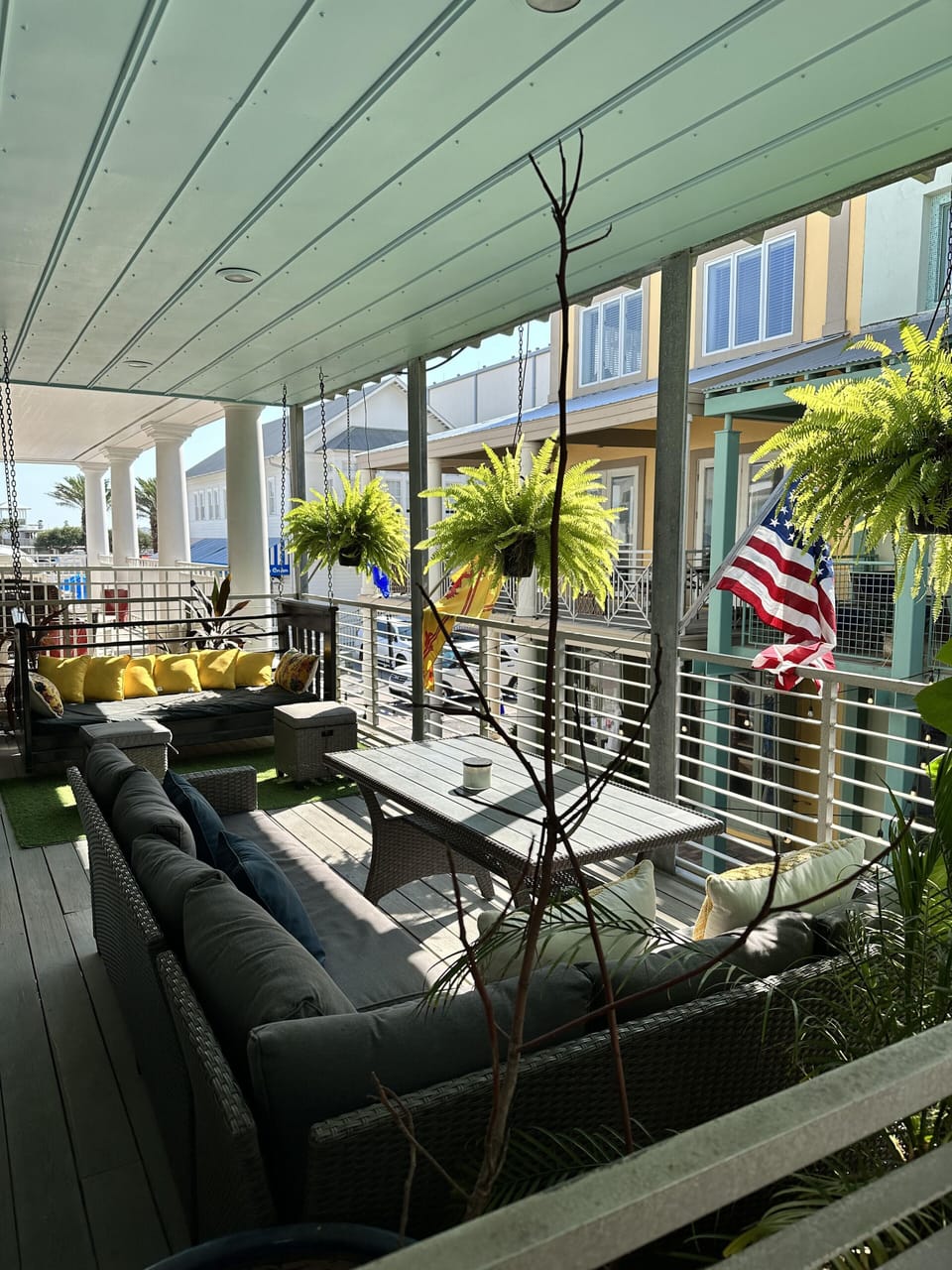 Covered balcony off the living room