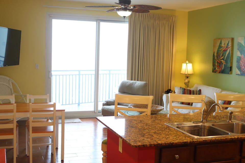 Living Area and Ocean Front Balcony