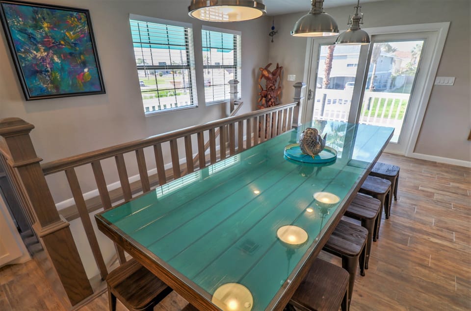 Custom built dining room table view 1.