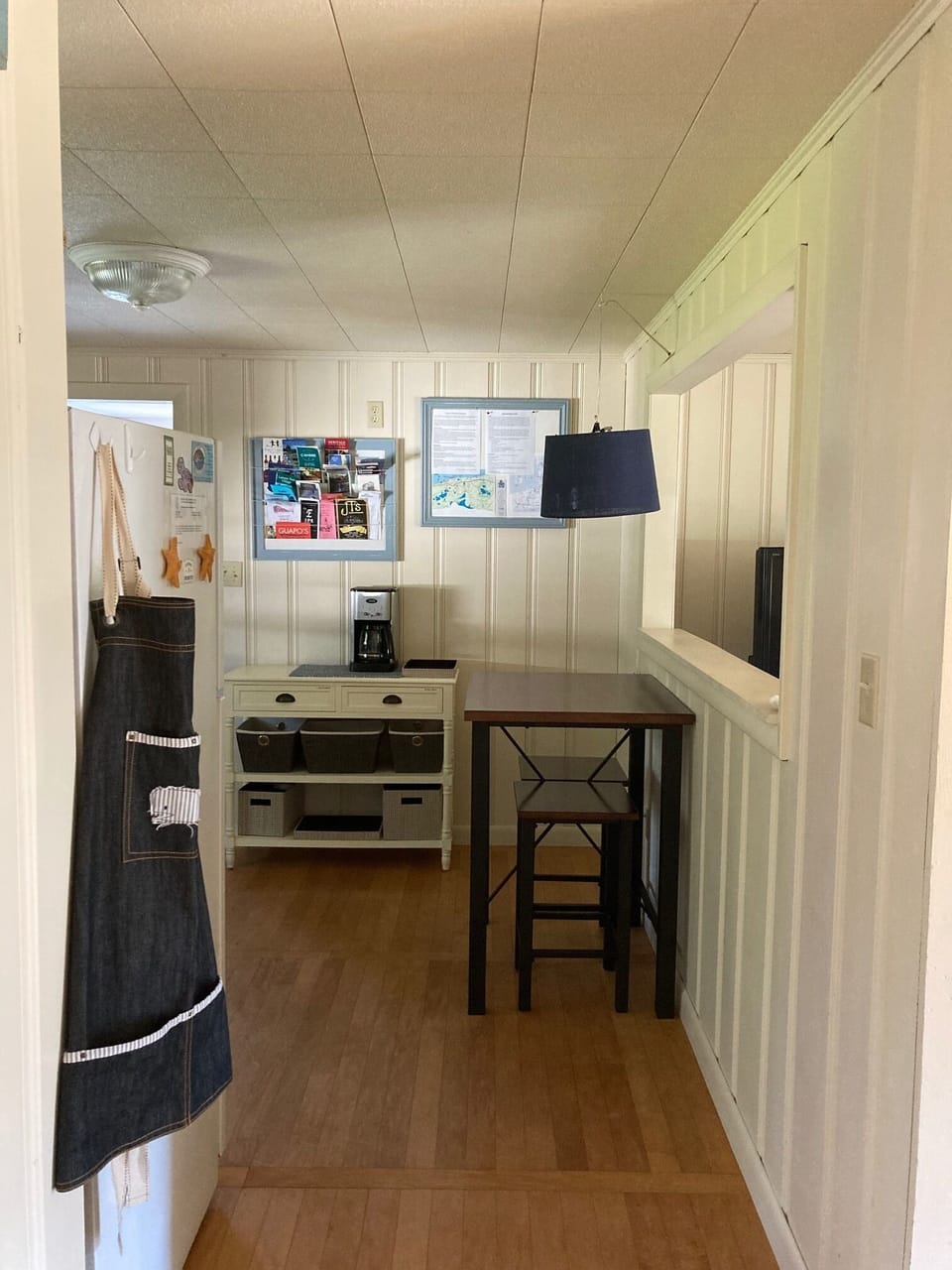 Walking Into The Kitchen - table for 2, storage for pantry items