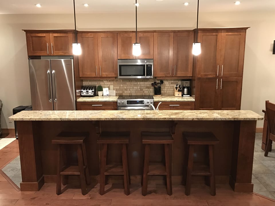 Kitchen with island seating for 4