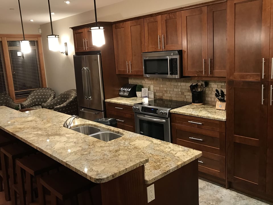 Kitchen with granite island