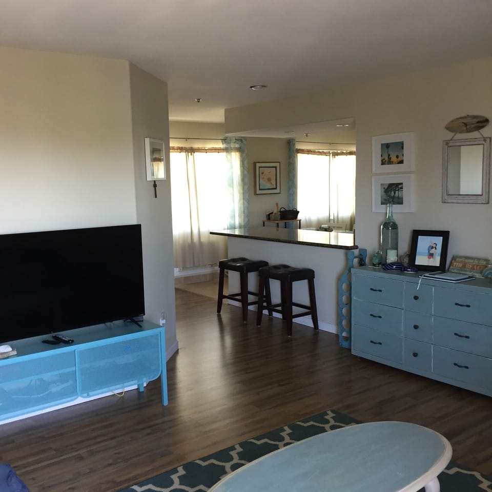 Living Room Area and Bar Counter