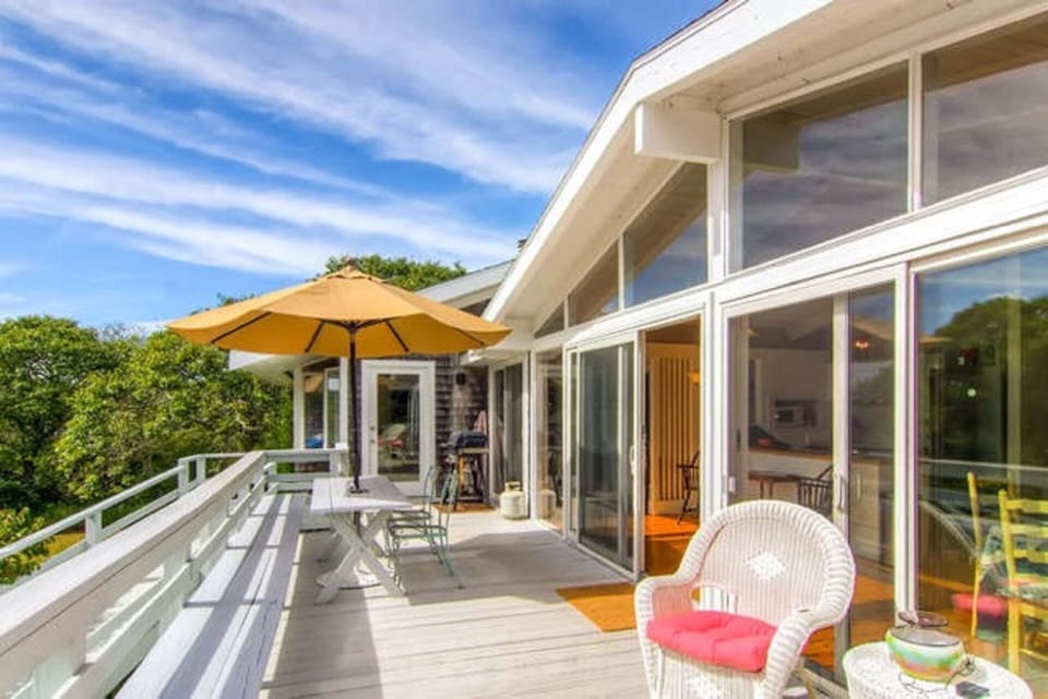 Enjoy looking out over the treetops toward the ocean.