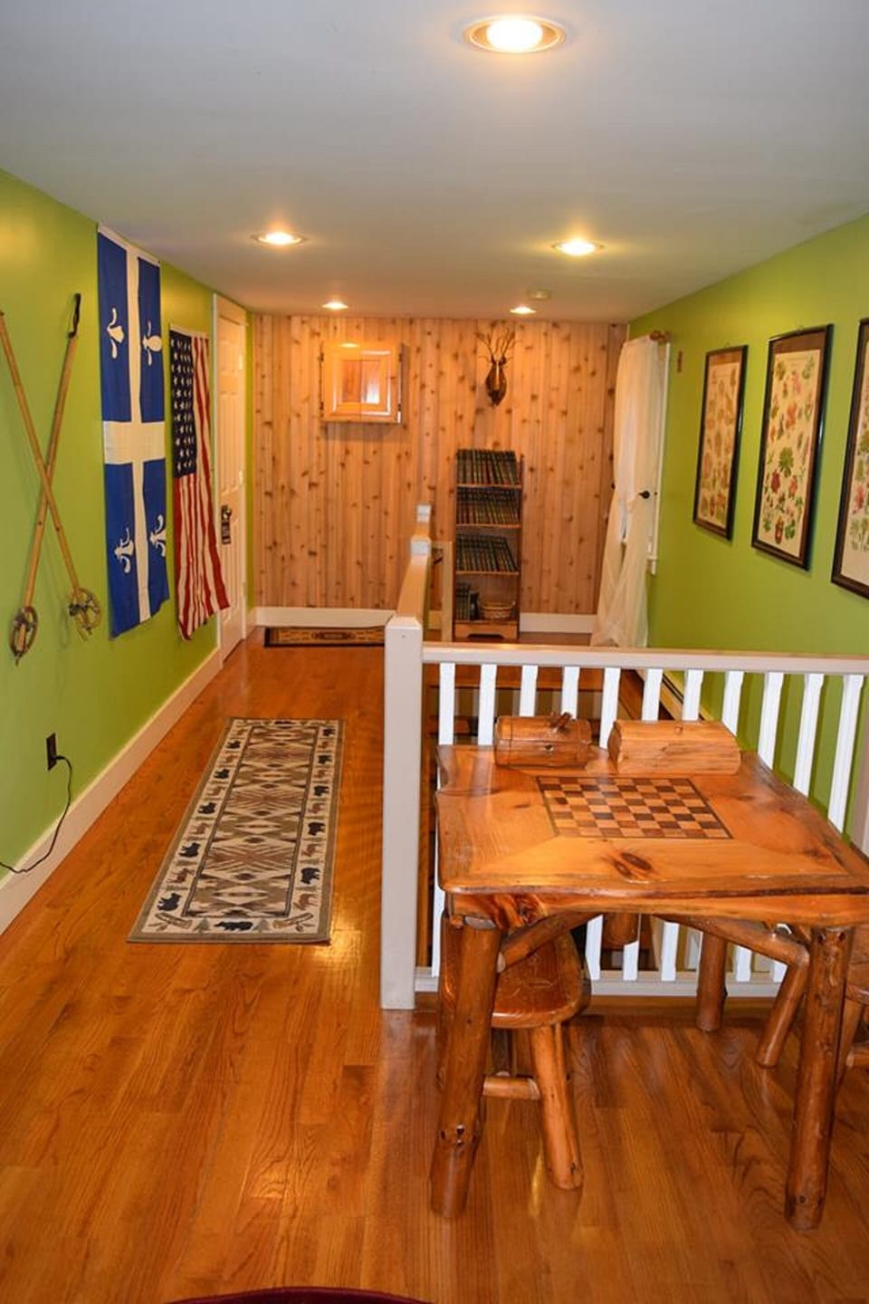 Hallway dartboard and game table