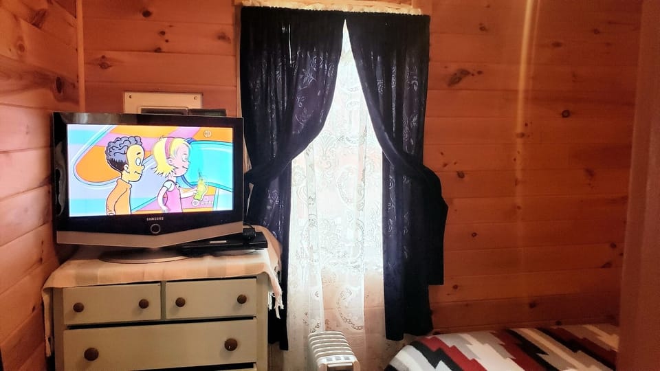 Bedroom (TV, DVD, Full Size Bed, dresser , AC in window during summer)