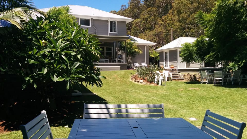 Looking back onto the house from the backyard