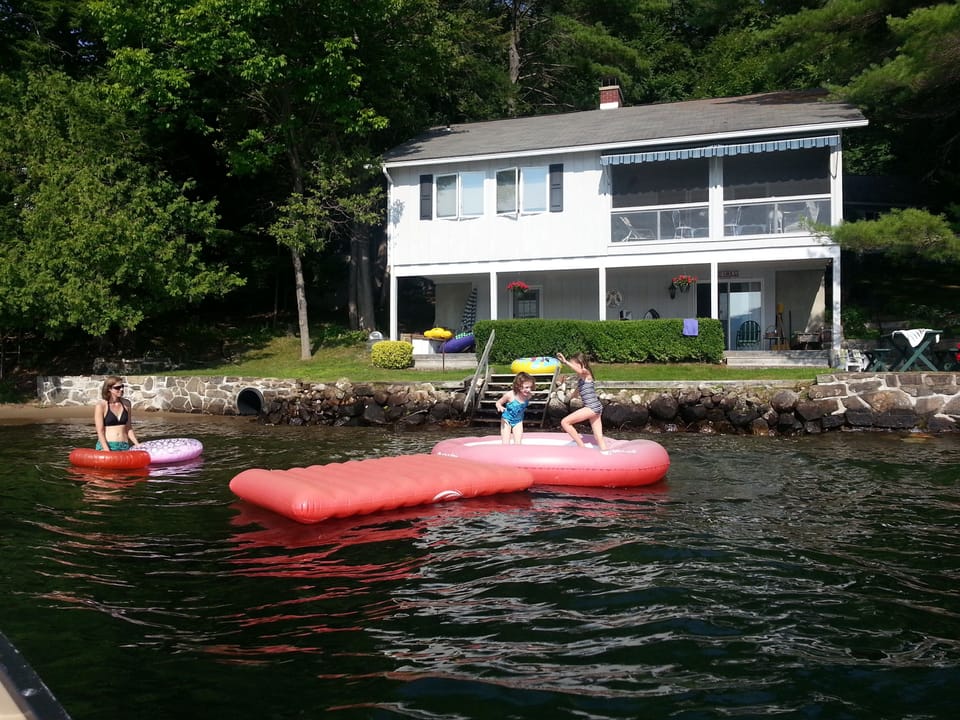 Rafts are great fun time and parents can be wading nearby if they choose