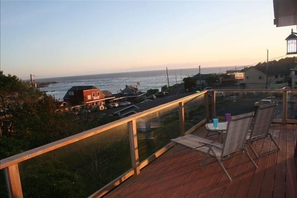 Wrap-around deck with beautiful view of the ocean and bay.