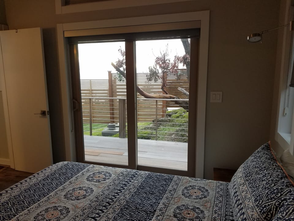 Slider out to the deck and view out to Haro Strait