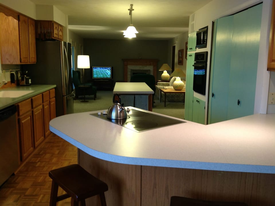 The open concept with plenty of counter space and cabinets. All fully equipped with everything you need