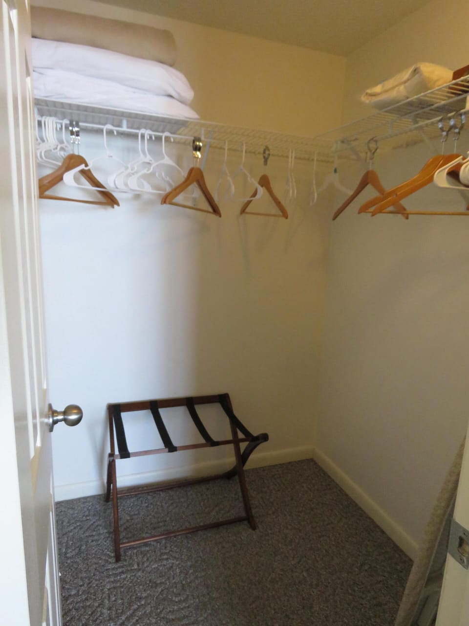 Spacious walk in closet in master bedroom