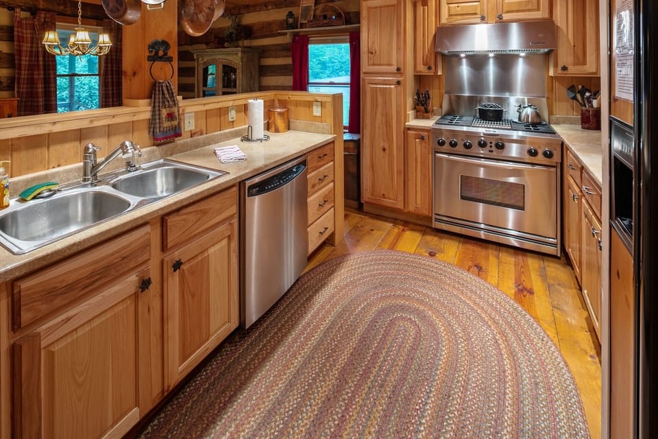 Kitchen with stainless steel appliances