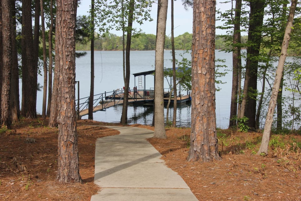 Easy walk on paved path to private dock, just minutes from Clemson Marina