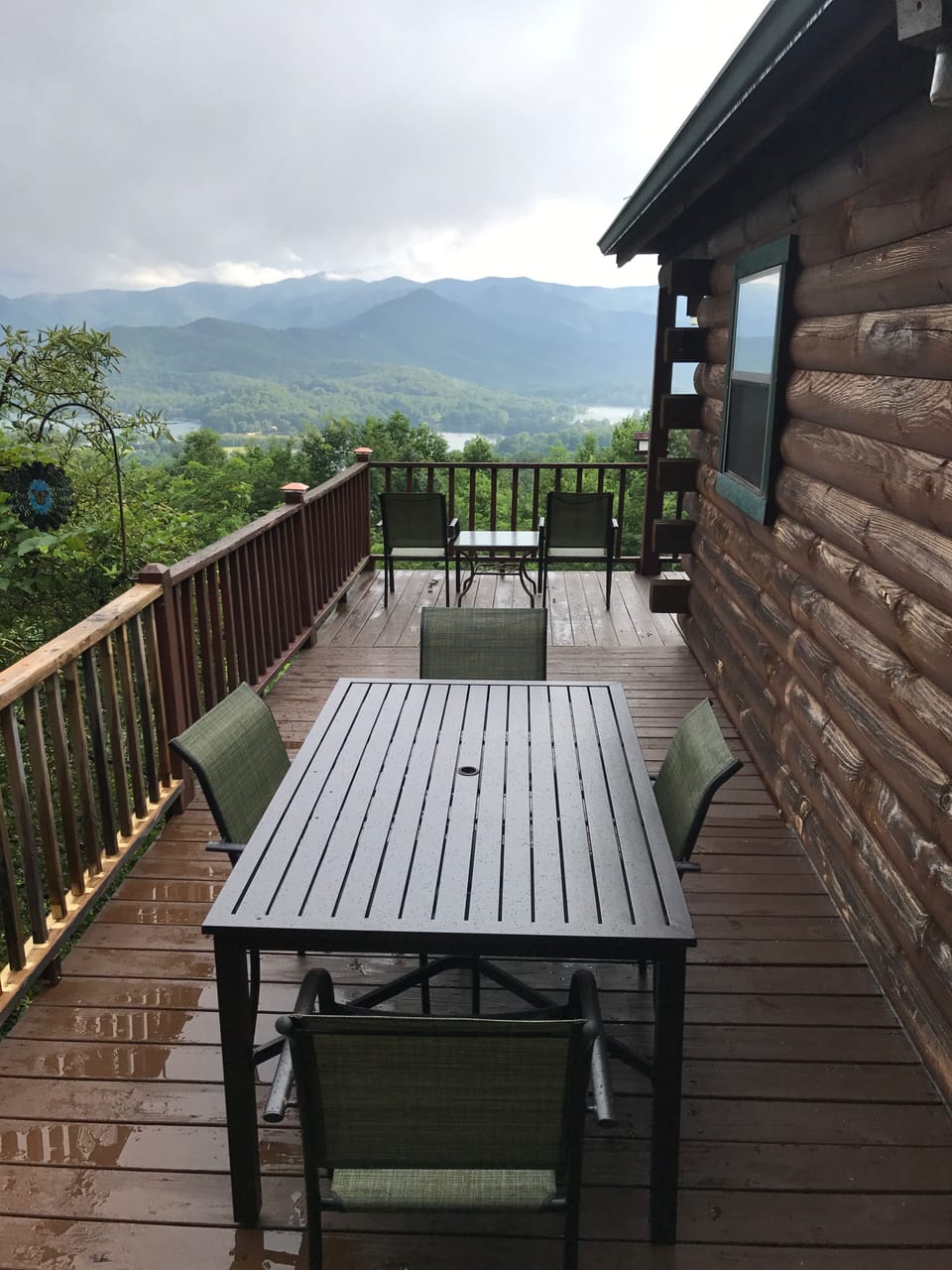 Outside dining available with a view. 